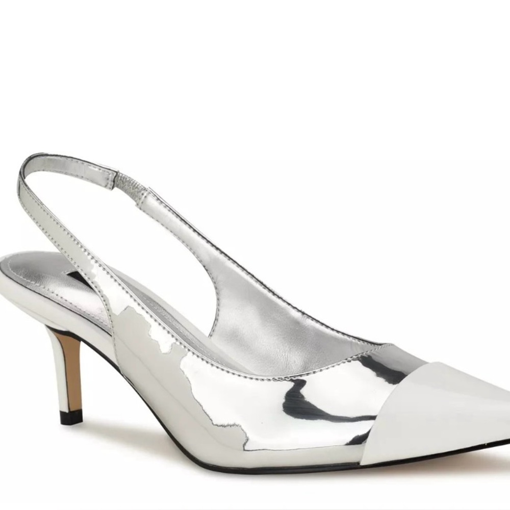 Nine West Silver Slingback Heels